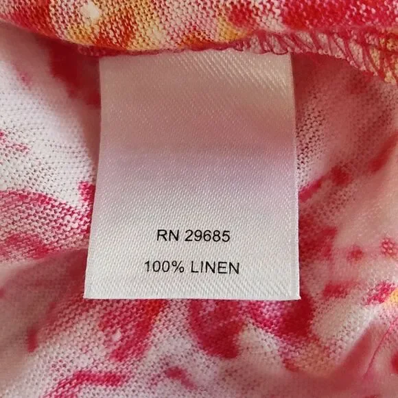 Pendleton Pink Linen Top Tie-Dye Look Ladder Trim Lightweight Women's SZ S - Picture 9 of 11